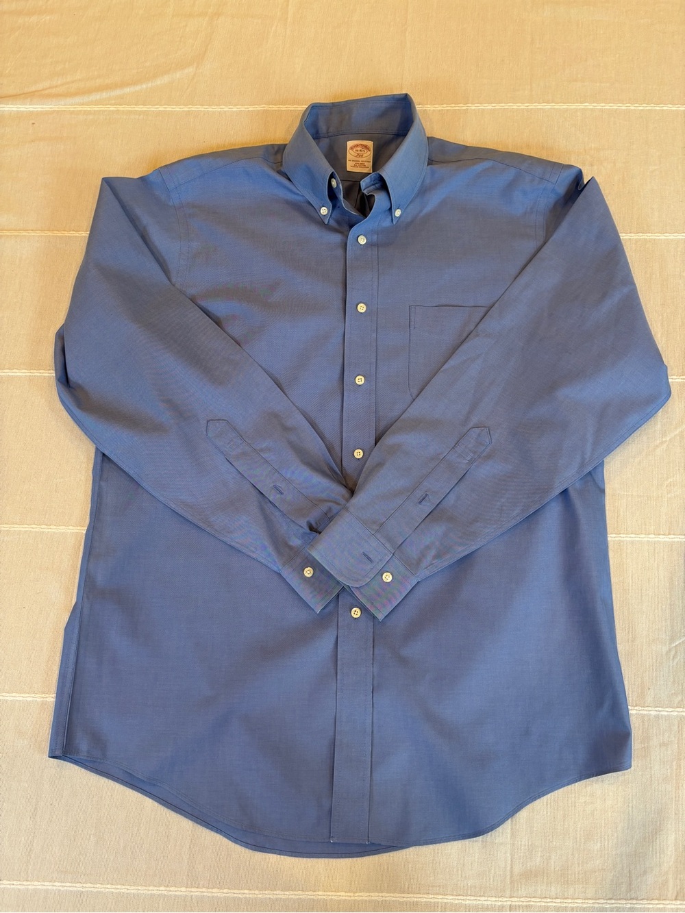 Brooks Brothers 346 Blue Button Down Dress Shirt Men’s 16-4/5 Non Iron Cotton
